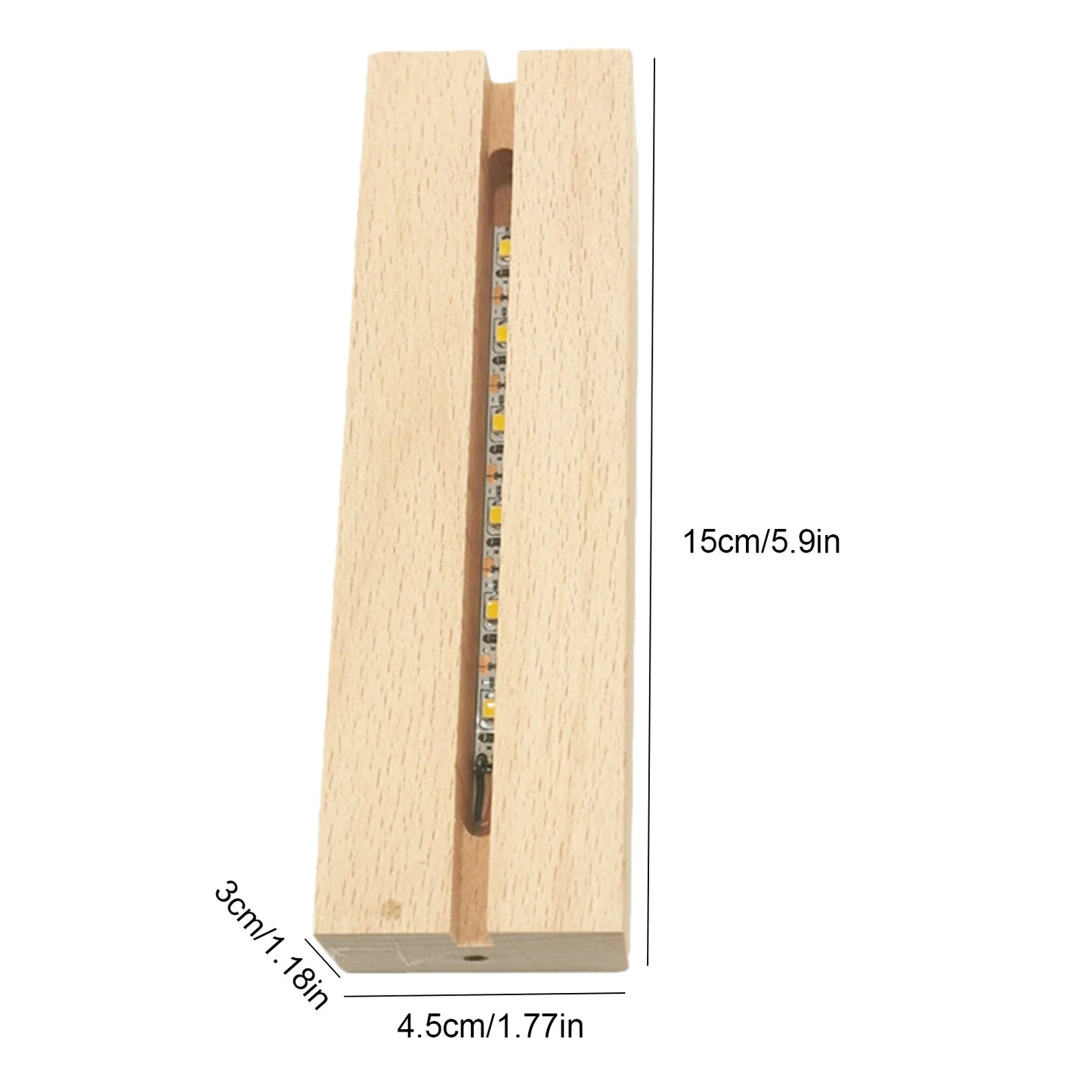 Drewniana Podstawka "Świetlny Grunt" – Baza LED pod Rośliny i Kryształy